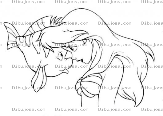 Dibujo para colorear Nemo Y La Sirenita Para Pintar Y Colorear