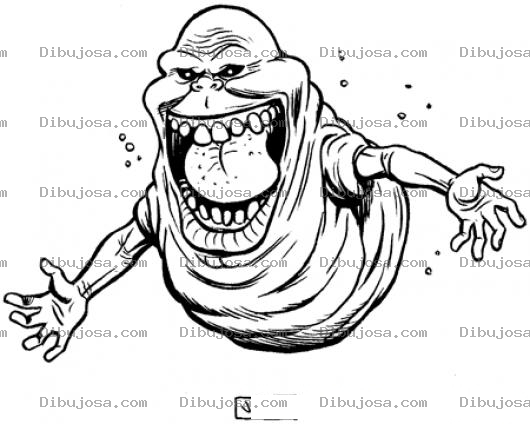 Dibujo para colorear Uglyspud Dibujo Del Fantasma Feo Spud De Los Cazafantasmas Para Pintar Y Colorear