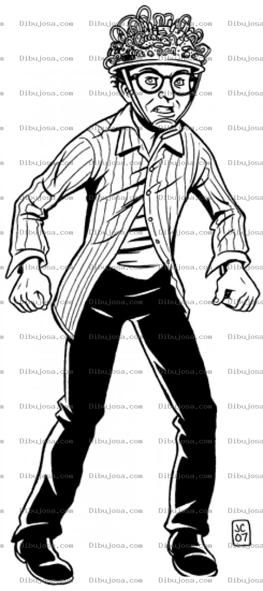 Dibujo para colorear Dibujo De Hombre Cerebro Para Pintar Y Colorear A Vince Clortho
