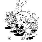 Dibujo para colorear Dibujo Del Conejo De Chickenhare Y Sus Amigos Para Pintar Y Colorear