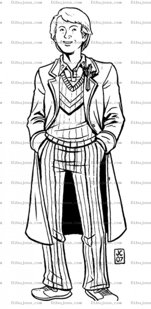Dibujo para colorear Dibujo De Fifth Doctor Para Pintar Y Colorear