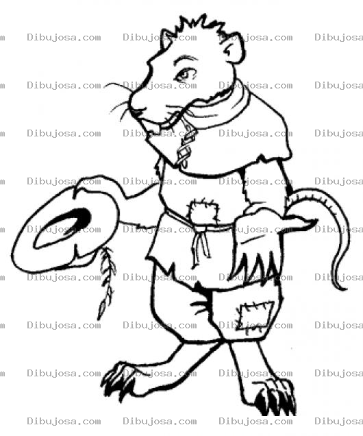 Dibujo para colorear Dibujo De Ratoncito Pobre Para Pintar Y Colorear