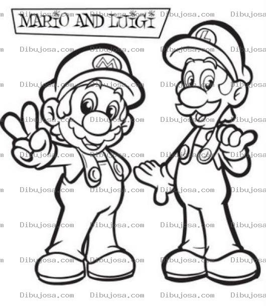Dibujo para colorear colorear a mario bros con luigi
