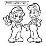 Dibujo para colorear colorear a mario bros con luigi
