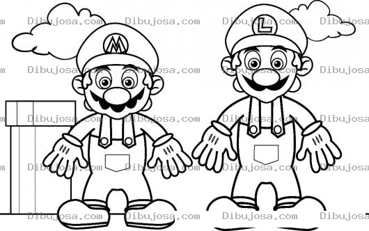 Dibujo para colorear colorear a luigi con mario bros