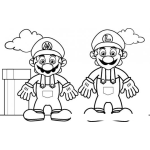 Dibujo para colorear colorear a luigi con mario bros