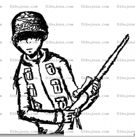 Dibujo para colorear Dibujo De Soldado Adolescente Para Pintar Y Colorear