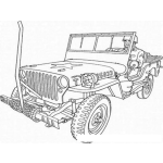 Dibujo para colorear Dibujo De Un Jeep Del Ejercito Para Pintar Y Colorear