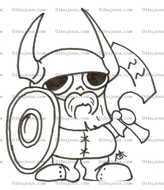 Dibujo para colorear Dibujo De Vikinguito Para Pintar Y Colorear