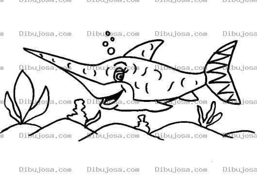 Dibujo para colorear Dibujo De Pez Espada Para Pintar Y Colorear