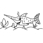 Dibujo para colorear Dibujo De Pez Espada Para Pintar Y Colorear