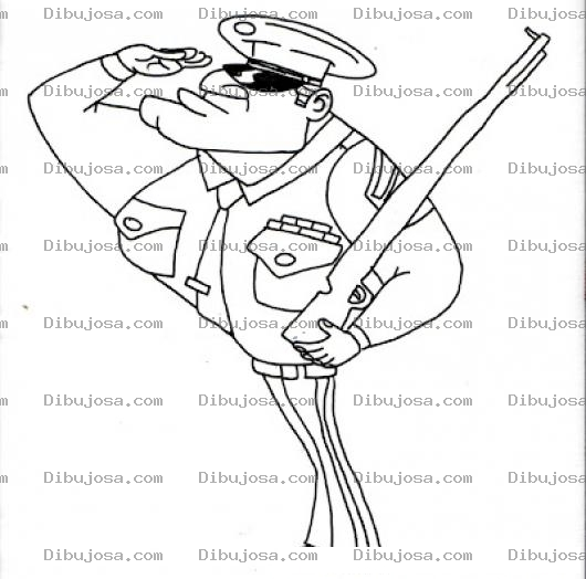Dibujo para colorear Dibujo De Policia Con Escopeta Para Pintar Y Colorear