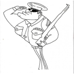 Dibujo para colorear Dibujo De Policia Con Escopeta Para Pintar Y Colorear