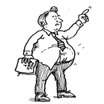 Dibujo para colorear Dibujo De Pastor Gordo Y Panson Predicando Sobre El Pecado De La Gula Para Pintar Y Colorear