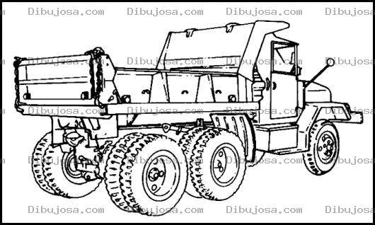 Dibujo para colorear Camion De Volteo De Tres Ejes Para Pintar Y Colorear Camion De Palangana