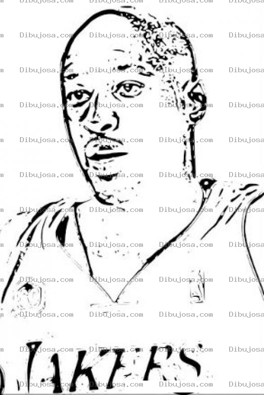 Dibujo para colorear Lamarodom.com Dibujo De Lamar Odom Para Pintar Y Colorear Al Jugador De Los Lakers De La Nba Odomlamar