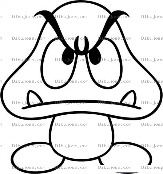 Dibujo para colorear colorear Hongo enojado de Mario Bros