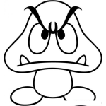 Dibujo para colorear colorear Hongo enojado de Mario Bros