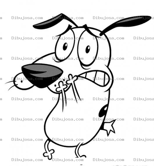 Dibujo para colorear Dibujo De Perro Miedoso Para Pintar Y Colorear