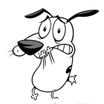 Dibujo para colorear Dibujo De Perro Miedoso Para Pintar Y Colorear