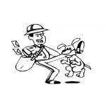 Dibujo para colorear Dibujo De Cartero Mordido Por Un Perro Para Pintar Y Colorear Mordida De Chucho