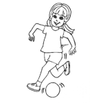 Dibujo para colorear Futbol Femenino Dibujo De Una Chica Jugando Pelota Para Pintar Y Colorear Football De Mujeres