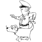 Dibujo para colorear Dibujo De Policia Con Perro Para Pintar Y Colorear
