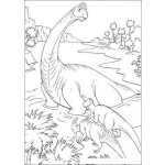 Dibujo para colorear Dinosaurios bebiendo agua