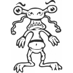 Dibujo para colorear Dibujo De Fenomeno Con Ojos De Cangrejo Para Pintar Y Colorear