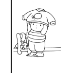 Dibujo para colorear Dibujo De Nino Cambiandose Solito Poniendose El Sudadero Sin Ayuda Para Pintar Y Colorear