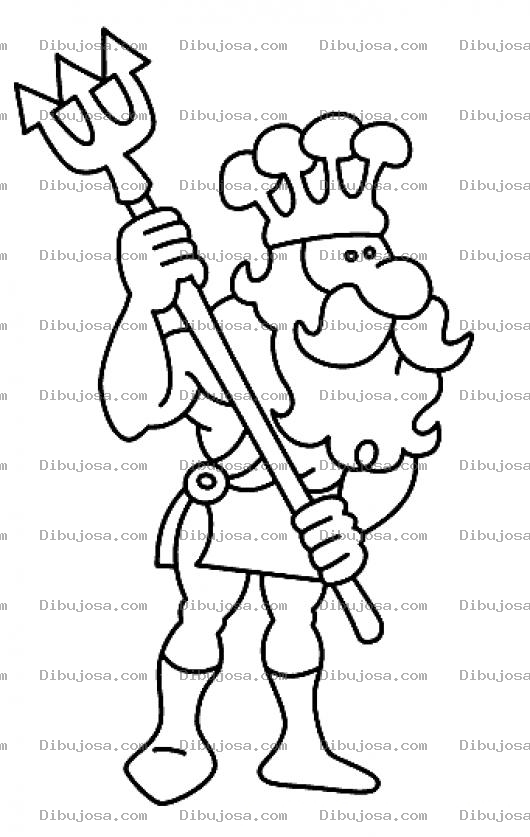 Dibujo para colorear Dibujo Del Rey Del Mar Para Pintar Y Colorear A Neptuno
