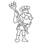Dibujo para colorear Dibujo Del Rey Del Mar Para Pintar Y Colorear A Neptuno
