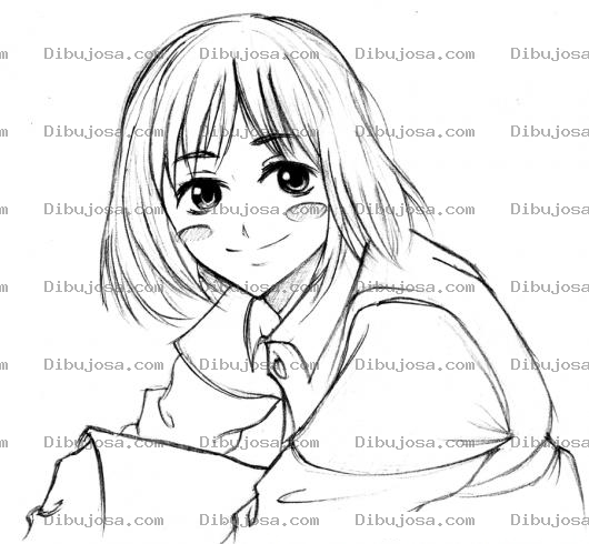 Dibujo para colorear Dibujo D Euna Mirada Inocente Para Pintar Y Colorear