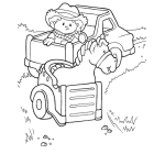 Dibujo para colorear Dibujo De Finquerito Jalando A Su Caballo Con Una Camioneta Para Pintar Y Colorear