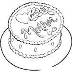 Dibujo para colorear Dibujo De Un Pastel Para El Dia De Las Madres Para Colorear