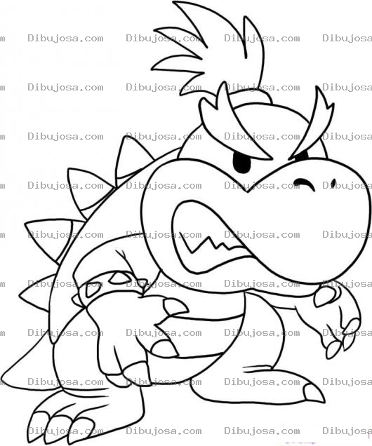 Dibujo para colorear Colorear al Dragon de Mario Bros