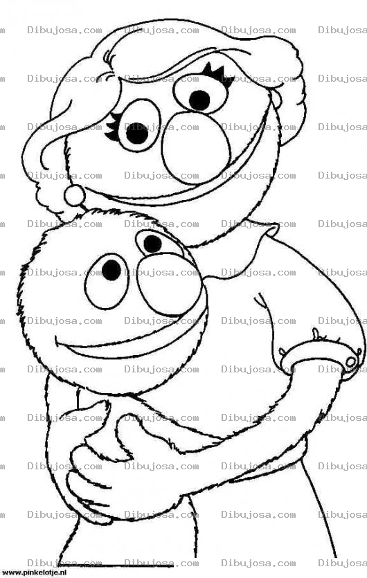 Dibujo para colorear Abarzo Del Dia De La Madre En Plaza Sesamo Para Pintar Y Colorear