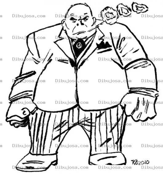Dibujo para colorear Dibujo De Magnate Enojado Para Pintar Y Colorear