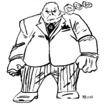Dibujo para colorear Dibujo De Magnate Enojado Para Pintar Y Colorear