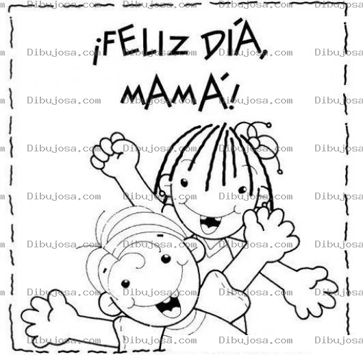 Dibujo para colorear Dia De La Madre Para Colorear Y Pintar Feliz Dia Mama