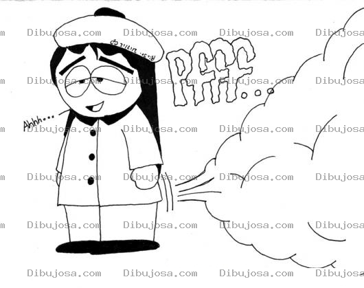 Dibujo para colorear Flatulencia Dibujo De Ventoso Para Pintar Y Colorear Chica Con Flatos Tirandose Pedos Hediondos Y Flatulentos P2
