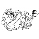 Dibujo para colorear Patadaenelculo Dibujo De Patada En Las Nalgas A Beto El Recluta Para Pintar Y Colorear