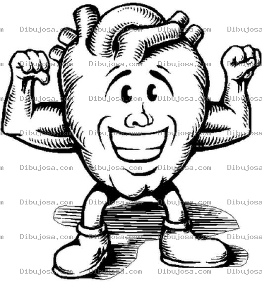 Dibujo para colorear Dibujo De Corazon Fuerte Y Saludable Para Pintar Y Colorear