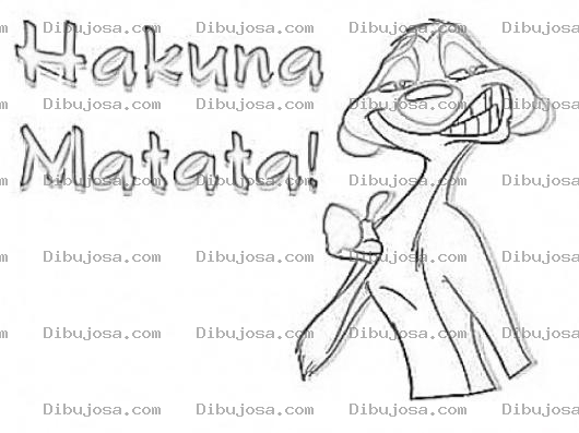 Dibujo para colorear Hakuna Matata Dibujo De Matuna Matata Para Pintar Y Colorear Matunamatata Significado No Te Angusties Tenemos Un Circulo Vicioso