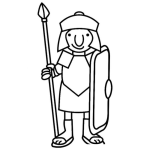 Dibujo para colorear Dibujo De Soldadito Romano Para Pintar Y Colorear