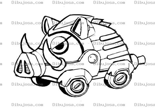 Dibujo para colorear Dibujo De Cochinito Robot Para Pintar Y Colorear Robot De Cerdo Coche Monte
