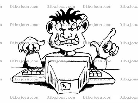 Dibujo para colorear Dibujo De Hacker Malvado Para Pintar Y Colorear