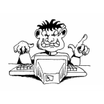 Dibujo para colorear Dibujo De Hacker Malvado Para Pintar Y Colorear