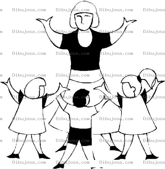 Dibujo para colorear Dibujo De Maestra De Primaria Con Sus Alumnos Para Pintar Y Colorear