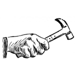 Dibujo para colorear Dibujo De Mano Con Martillo Para Pintar Y Colorear